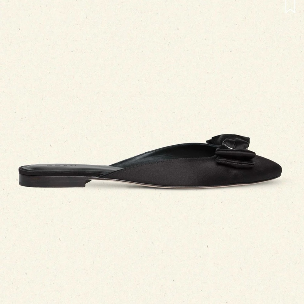 Doen Black Satin Tilly Mules